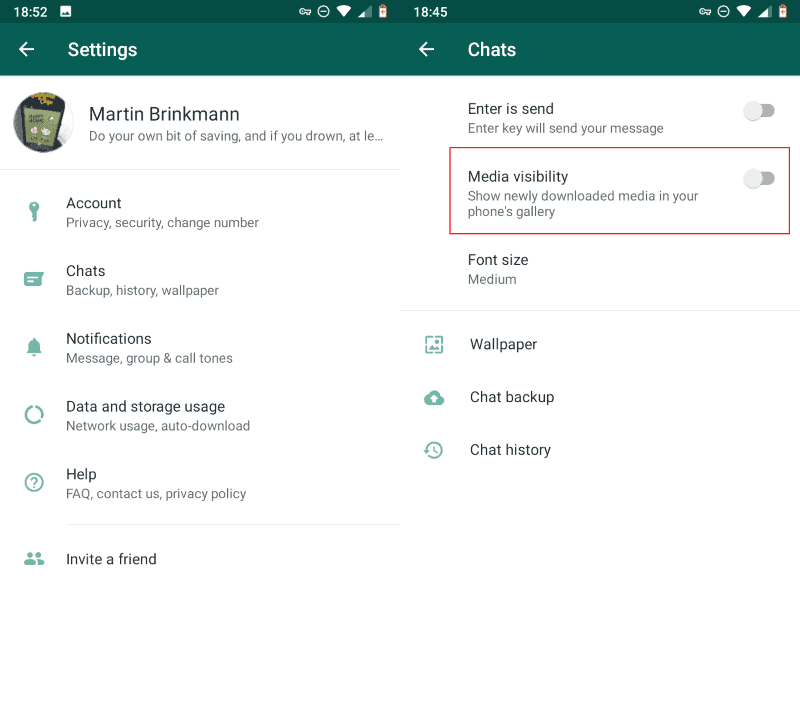 修复“WhatsApp 视频未在图库中显示”的方法 - 调整设置