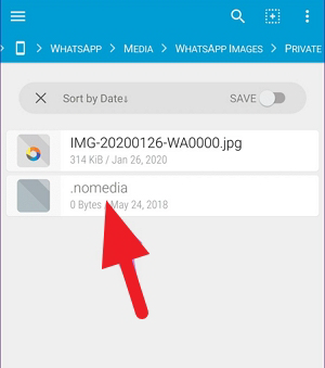 修复“WhatsApp 视频未在图库中显示”的方法 - 删除 NOMEDIA 文件